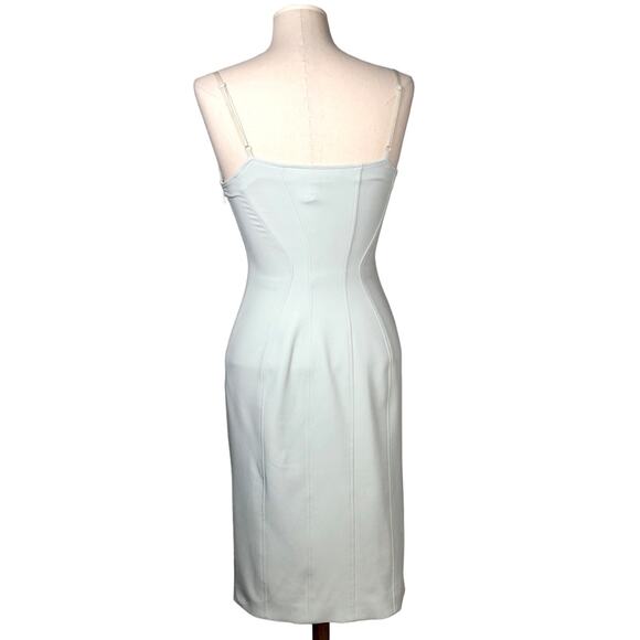 Alexander Wang Blue Green Mint Corset Bustier Seamed Bodycon Midi Dress Size 4 - Picture 2 of 16